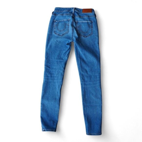 True Religion Jennie Curvy Distressed Medium Wash Jeans Women's 25 - Picture 2 of 11